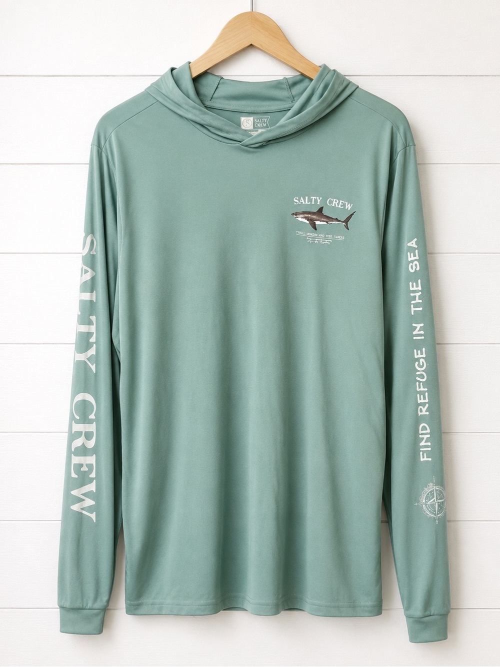 Salty Crew Performance Shark UPF 50 Sun Hoodie Men’s M Fishing Surf